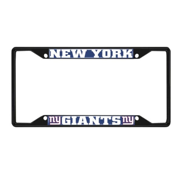 New York Giants Metal License Plate Frame Black Finish 1
