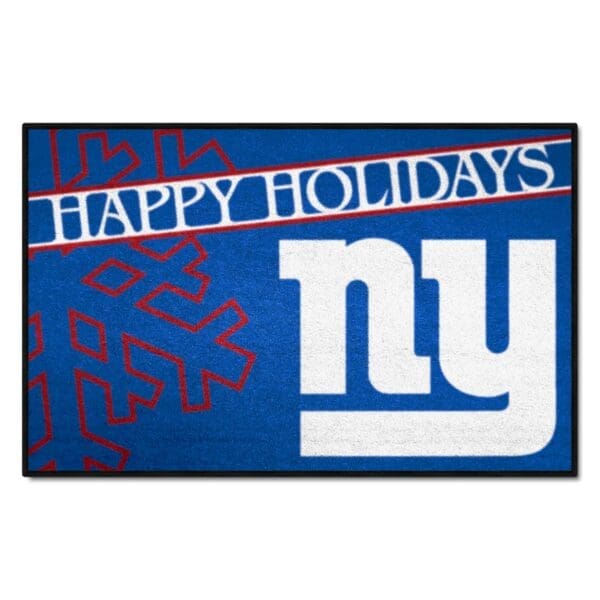 New York Giants Starter Mat Accent Rug 19in. x 30in. Happy Holidays Starter Mat 1 scaled
