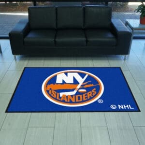 New York Islanders 4X6 High-Traffic Mat with Durable Rubber Backing - Landscape Orientation-12867