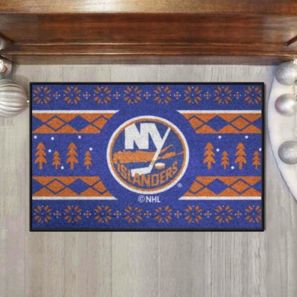 New York Islanders Holiday Sweater Starter Mat Accent Rug - 19in. x 30in.-26862