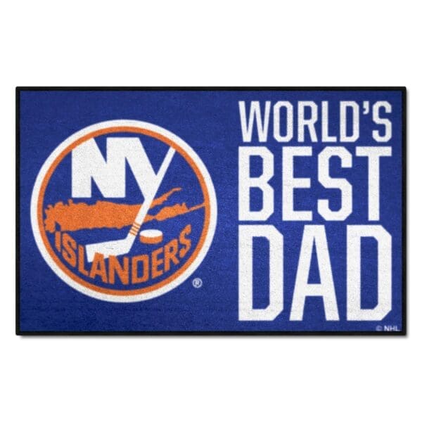 New York Islanders Starter Mat Accent Rug 19in. x 30in. Worlds Best Dad Starter Mat 31162 1 scaled