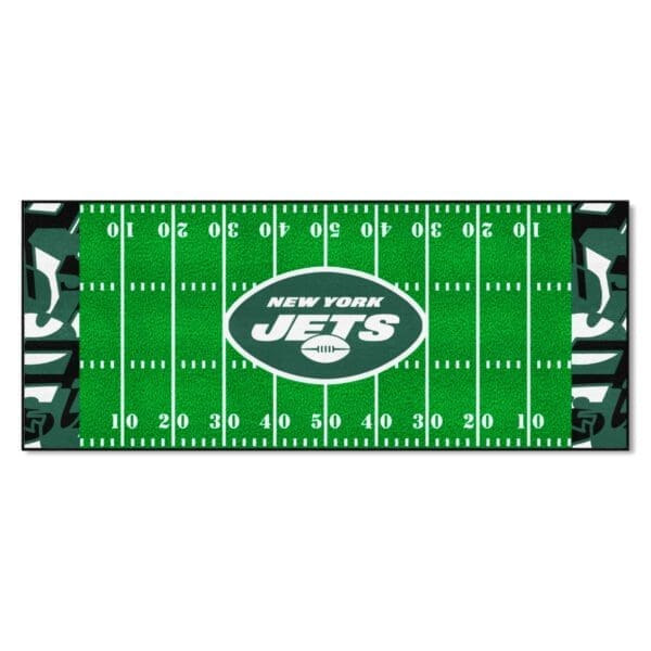 New York Jets Football Field Runner Mat 30in. x 72in. XFIT Design 1 scaled
