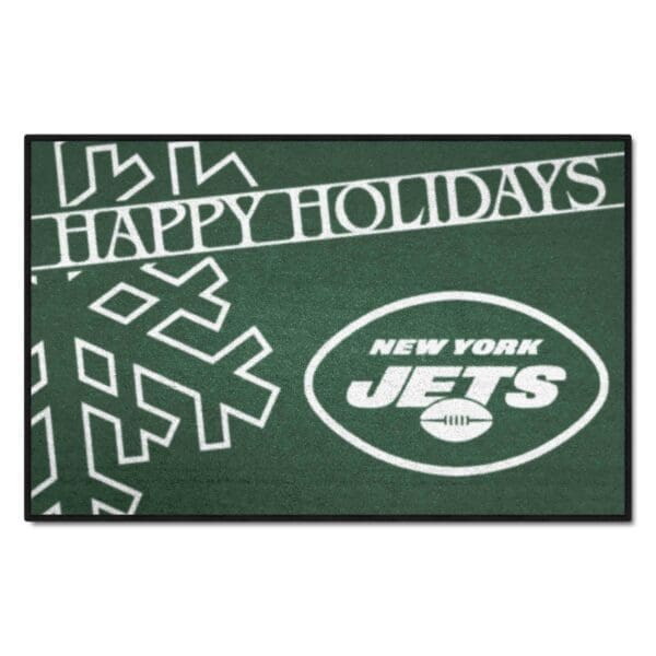 New York Jets Starter Mat Accent Rug 19in. x 30in. Happy Holidays Starter Mat 1 scaled