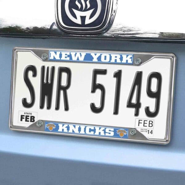New York Knicks Chrome Metal License Plate Frame