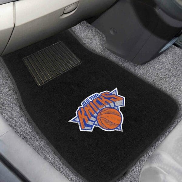 New York Knicks Embroidered Car Mat Set - 2 Pieces-17614