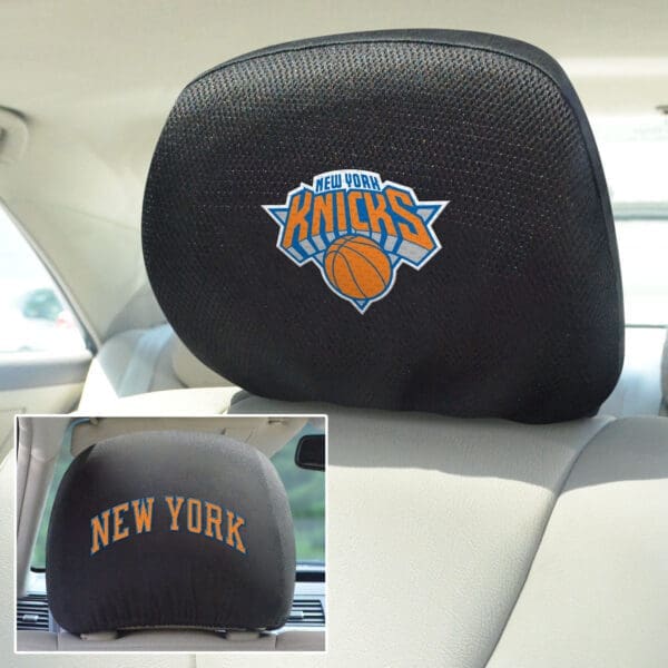 New York Knicks Embroidered Head Rest Cover Set - 2 Pieces-14775
