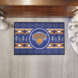 New York Knicks Holiday Sweater Starter Mat Accent Rug - 19in. x 30in.-26834