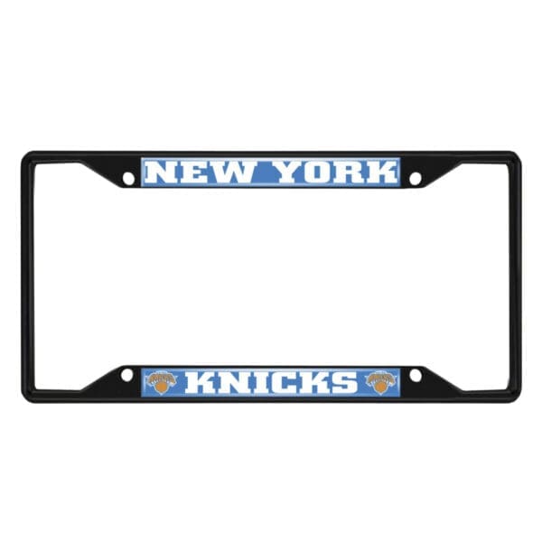 New York Knicks Metal License Plate Frame Black Finish 31335 1