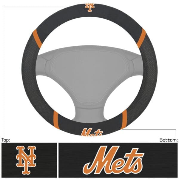 New York Mets Embroidered Steering Wheel Cover 1