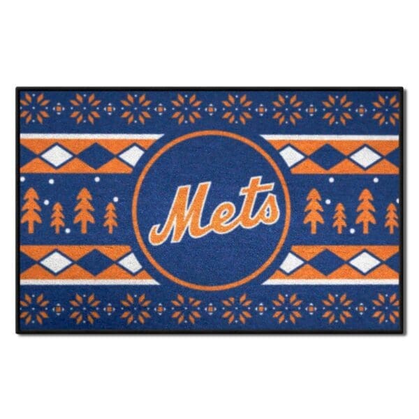 New York Mets Holiday Sweater Starter Mat Accent Rug 19in. x 30in 1 1 scaled