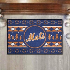New York Mets Holiday Sweater Starter Mat Accent Rug - 19in. x 30in.