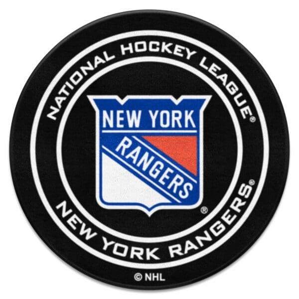 New York Rangers Hockey Puck Rug 27in. Diameter 10472 1 scaled