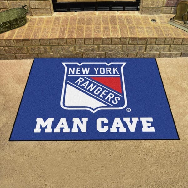 New York Rangers Man Cave All-Star Rug - 34 in. x 42.5 in.-14461