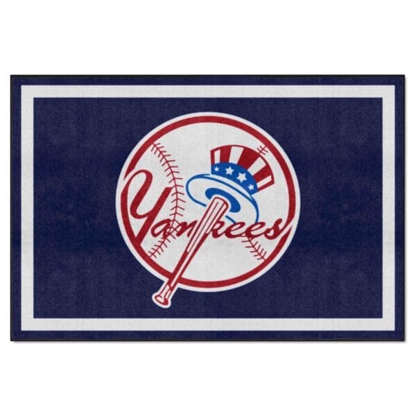 New York Yankees 5ft. x 8 ft. Plush Area Rug 1 scaled