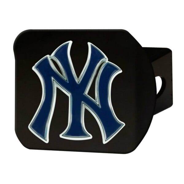 New York Yankees Black Metal Hitch Cover 3D Color Emblem 1