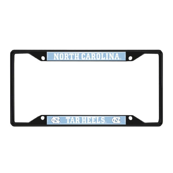 North Carolina Tar Heels Metal License Plate Frame Black Finish 1