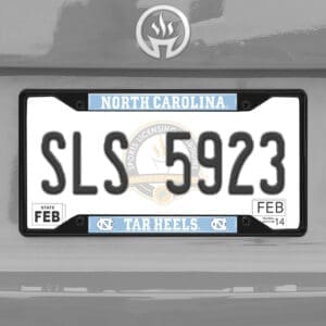 North Carolina Tar Heels Metal License Plate Frame Black Finish
