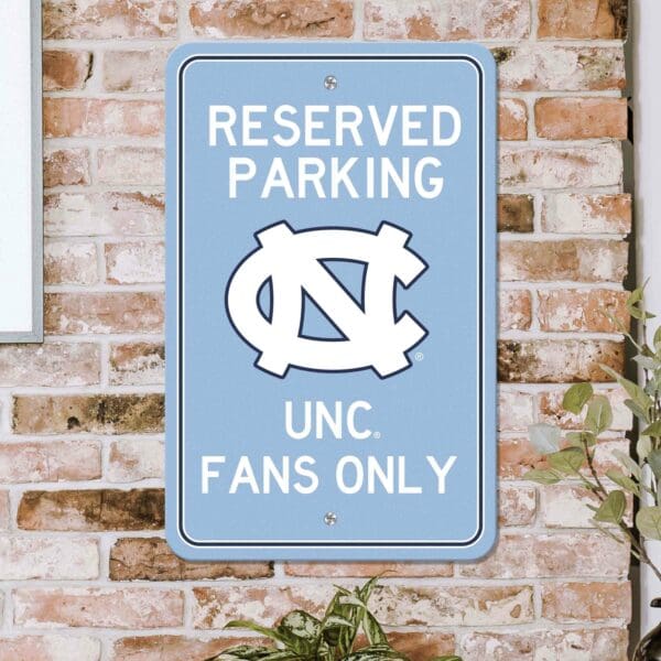 North Carolina Tar Heels Team Color Reserved Parking Sign Décor 18in. X 11.5in. Lightweight