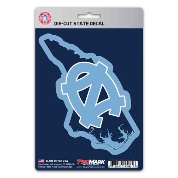 North Carolina Tar Heels Team State Shape Decal Sticker 1