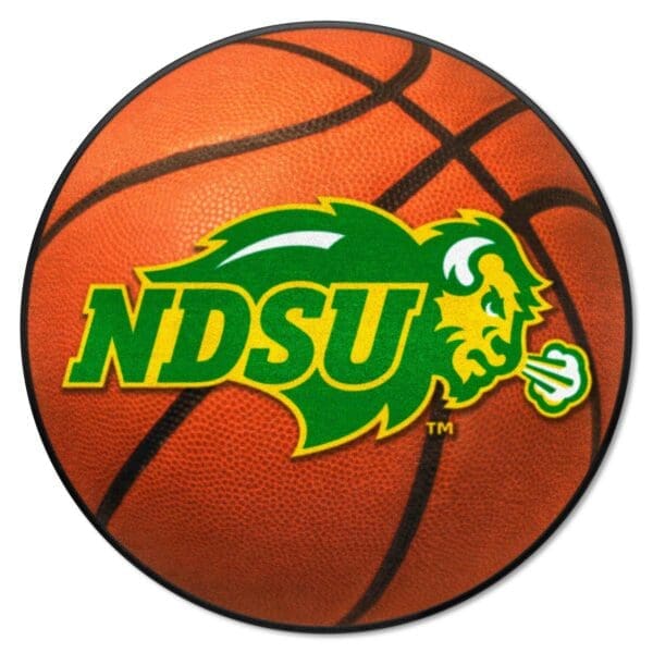 North Dakota State Bison Basketball Rug 27in. Diameter 1 scaled