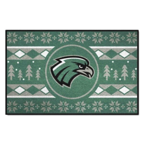 Northeastern State Riverhawks Holiday Sweater Starter Mat Accent Rug 19in. x 30in 1 scaled