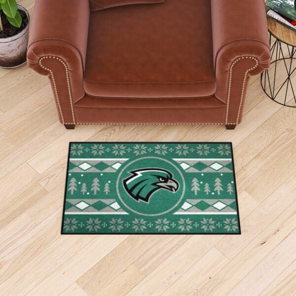 Northeastern State Riverhawks Holiday Sweater Starter Mat Accent Rug - 19in. x 30in.