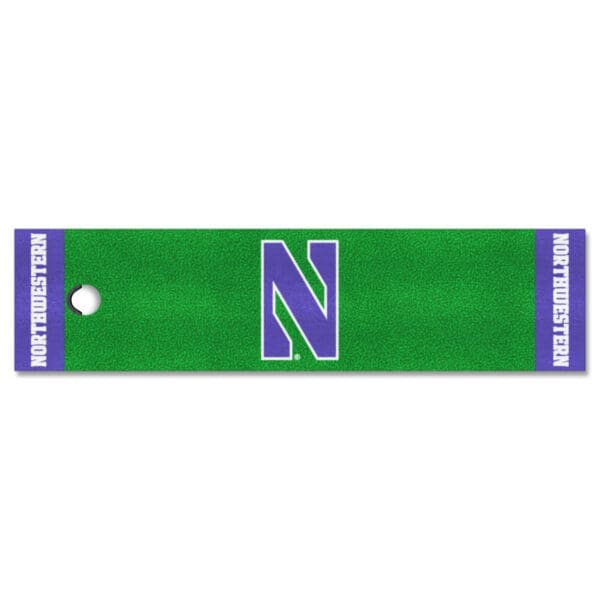Northwestern Wildcats Putting Green Mat 1.5ft. x 6ft 1 scaled
