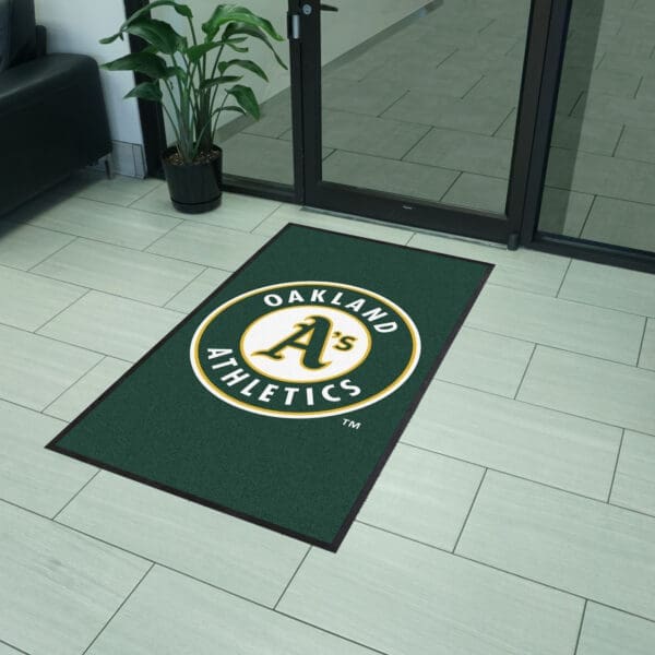 Oakland Athletics 3X5 High-Traffic Mat with Durable Rubber Backing - Portrait Orientation