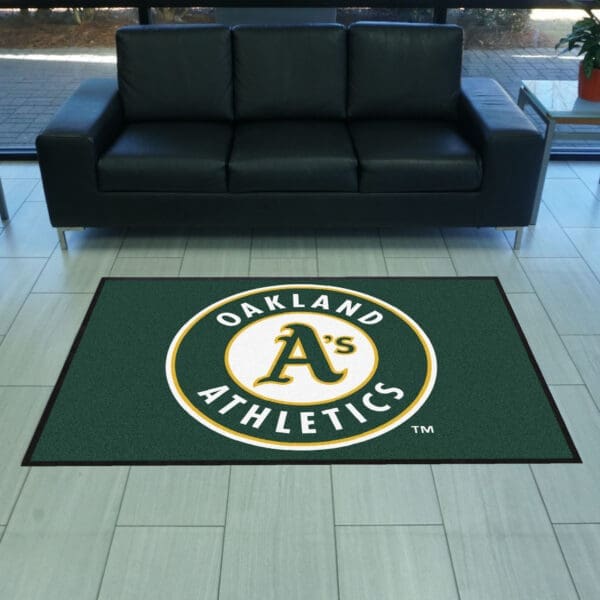 Oakland Athletics 4X6 High-Traffic Mat with Durable Rubber Backing - Landscape Orientation