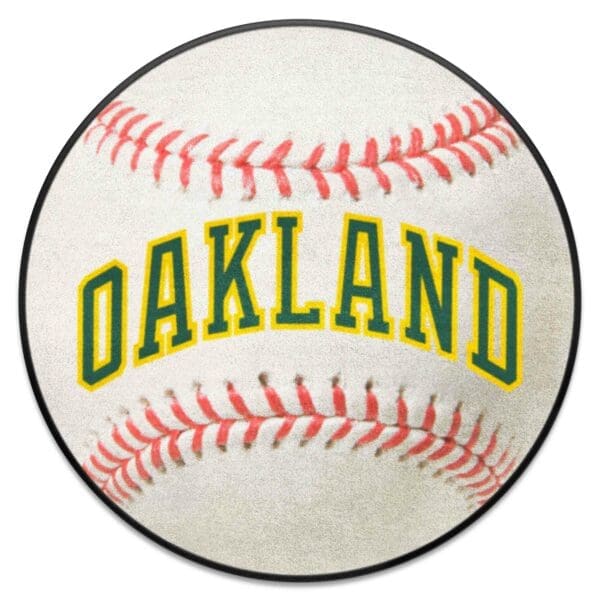 Oakland Athletics Baseball Rug 27in. Diameter1981 1 scaled