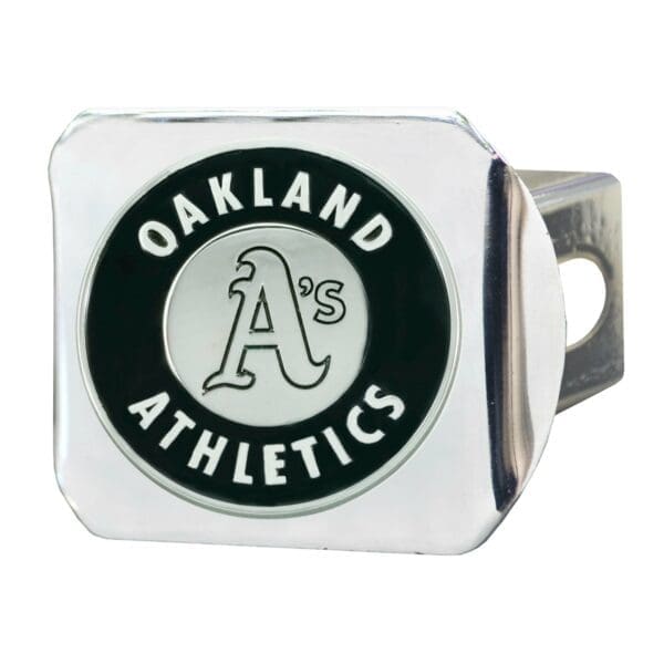 Oakland Athletics Chrome Metal Hitch Cover with Chrome Metal 3D Emblem 1