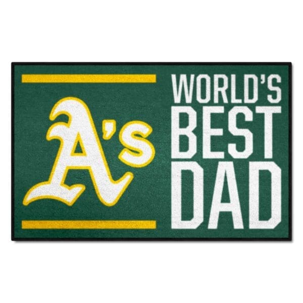 Oakland Athletics Starter Mat Accent Rug 19in. x 30in. Worlds Best Dad Starter Mat 1 scaled