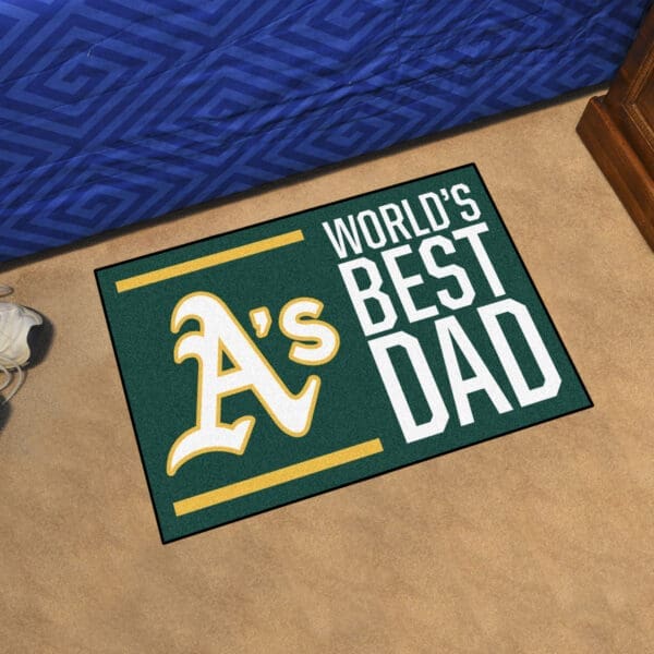 Oakland Athletics Starter Mat Accent Rug - 19in. x 30in. World's Best Dad Starter Mat