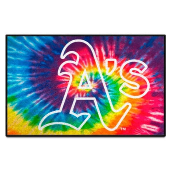 Oakland Athletics Tie Dye Starter Mat Accent Rug 19in. x 30in 1 scaled
