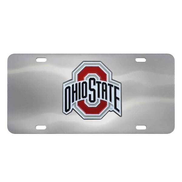 Ohio State Buckeyes 3D Stainless Steel License Plate 1