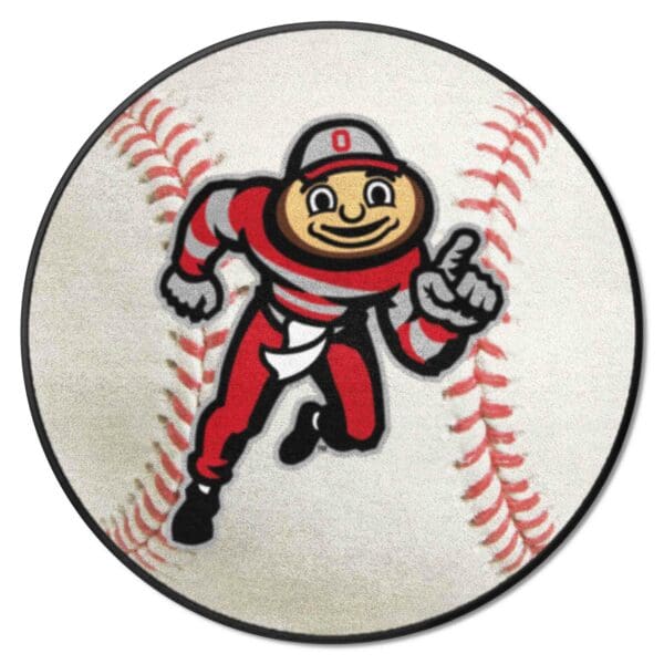 Ohio State Buckeyes Baseball Rug 27in. Diameter 1 2 scaled