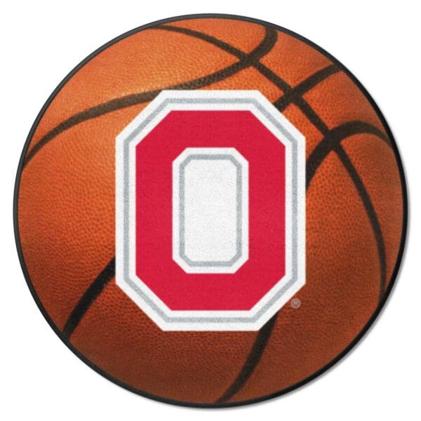 Ohio State Buckeyes Basketball Rug 27in. Diameter 1 1 scaled