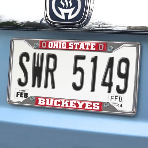 Ohio State Buckeyes Chrome Metal License Plate Frame