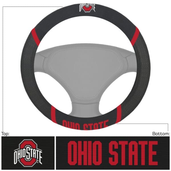 Ohio State Buckeyes Embroidered Steering Wheel Cover 1