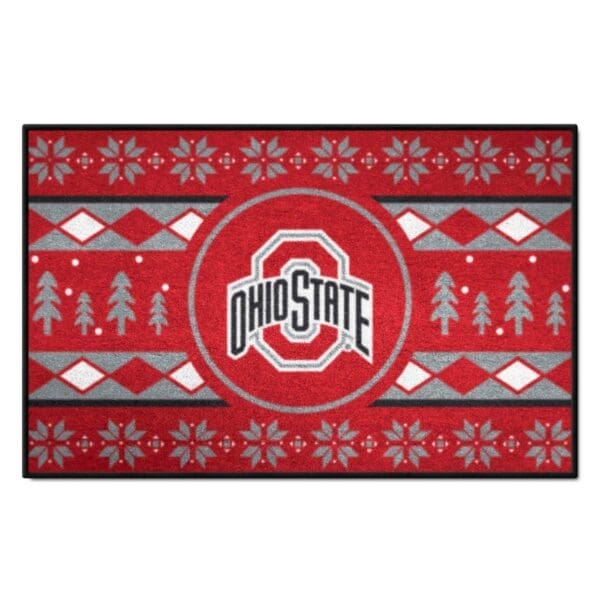 Ohio State Buckeyes Holiday Sweater Starter Mat Accent Rug 19in. x 30in 1 scaled