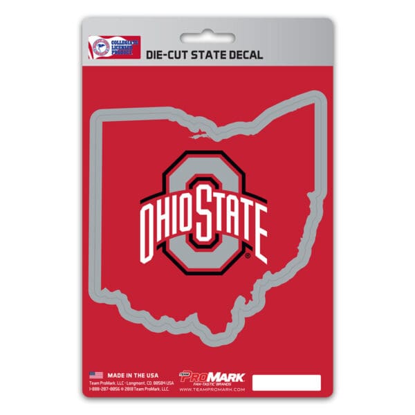 Ohio State Buckeyes Team State Shape Decal Sticker 1