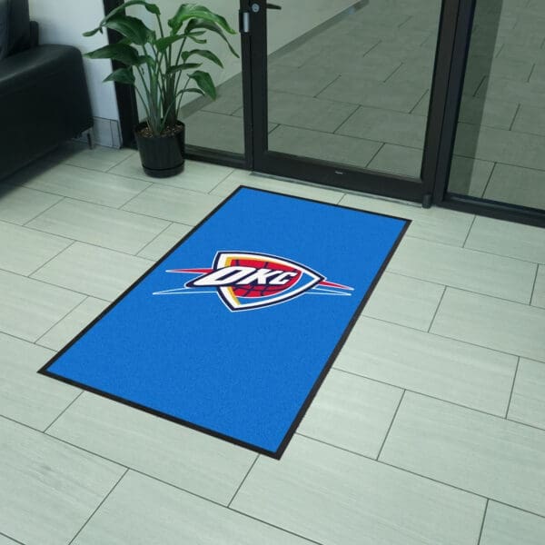Oklahoma City Thunder 3X5 High-Traffic Mat with Durable Rubber Backing - Portrait Orientation-17092