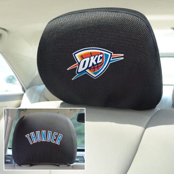 Oklahoma City Thunder Embroidered Head Rest Cover Set - 2 Pieces-12527