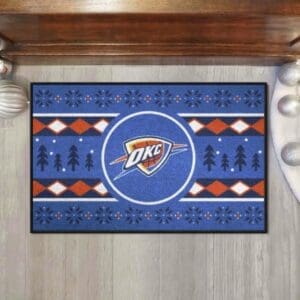 Oklahoma City Thunder Holiday Sweater Starter Mat Accent Rug - 19in. x 30in.-26835