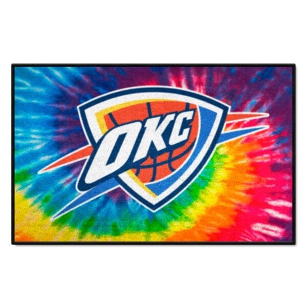 Oklahoma City Thunder Tie Dye Starter Mat Accent Rug 19in. x 30in. 34407 1 scaled