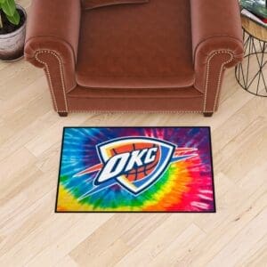 Oklahoma City Thunder Tie Dye Starter Mat Accent Rug - 19in. x 30in.-34407