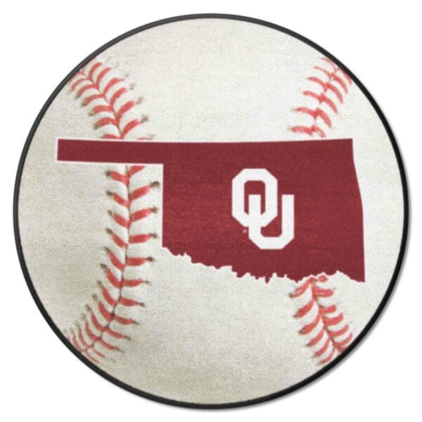 Oklahoma Sooners Baseball Rug 27in. Diameter 1 1 scaled