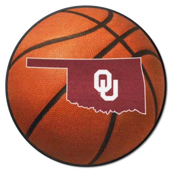 Oklahoma Sooners Basketball Rug 27in. Diameter 1 1 scaled