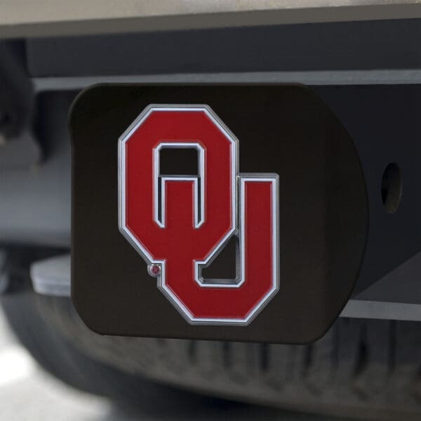 Oklahoma Sooners Black Metal Hitch Cover - 3D Color Emblem