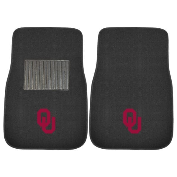 Oklahoma Sooners Embroidered Car Mat Set 2 Pieces 1
